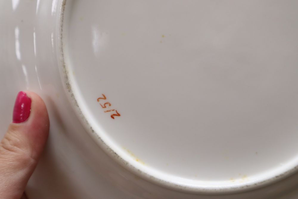 A set of six 19th century Ridgways gilt and floral porcelain plates, diameter 23cm